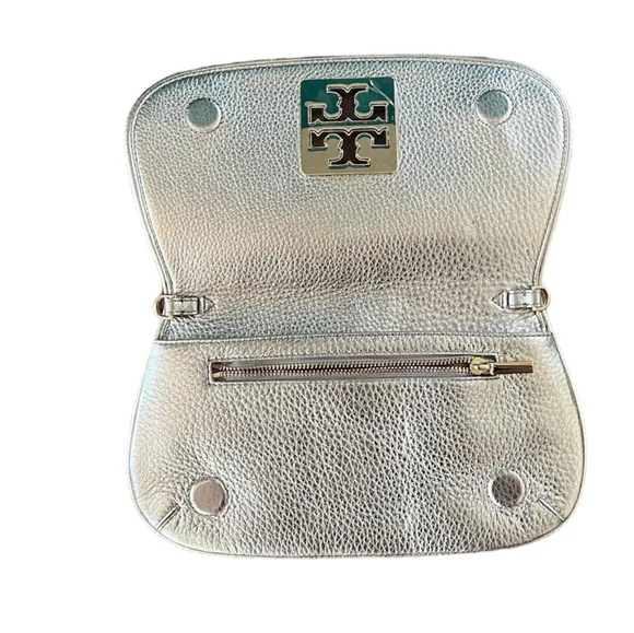 Tory Burch Leather cream color fold over clutch - Picture 2 of 5